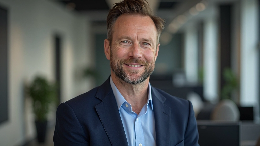 Professionele man aan het spreken in kantoor meeting, stellig maar respectvol gebaar makend